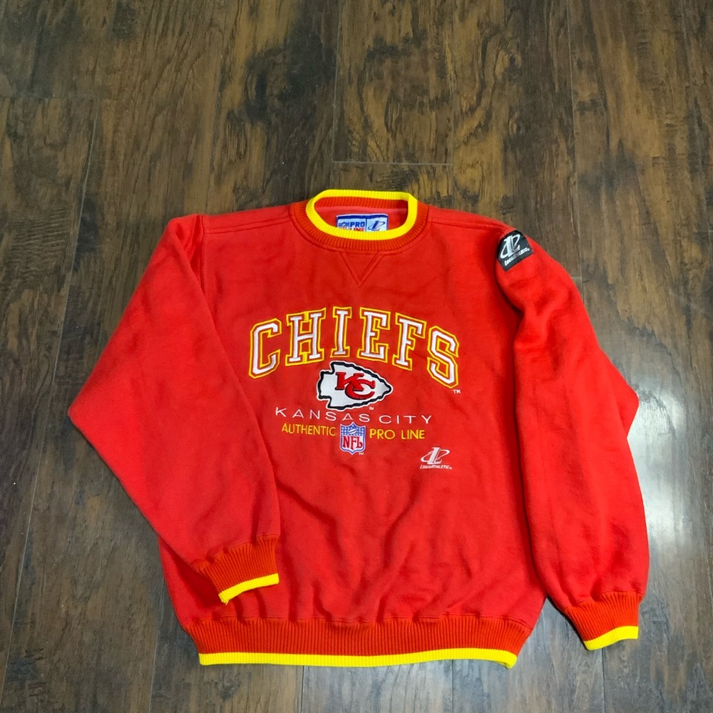 90s Rare Kansas City Chiefs Proline Logo Authentic Crewneck/ Sweatshirt